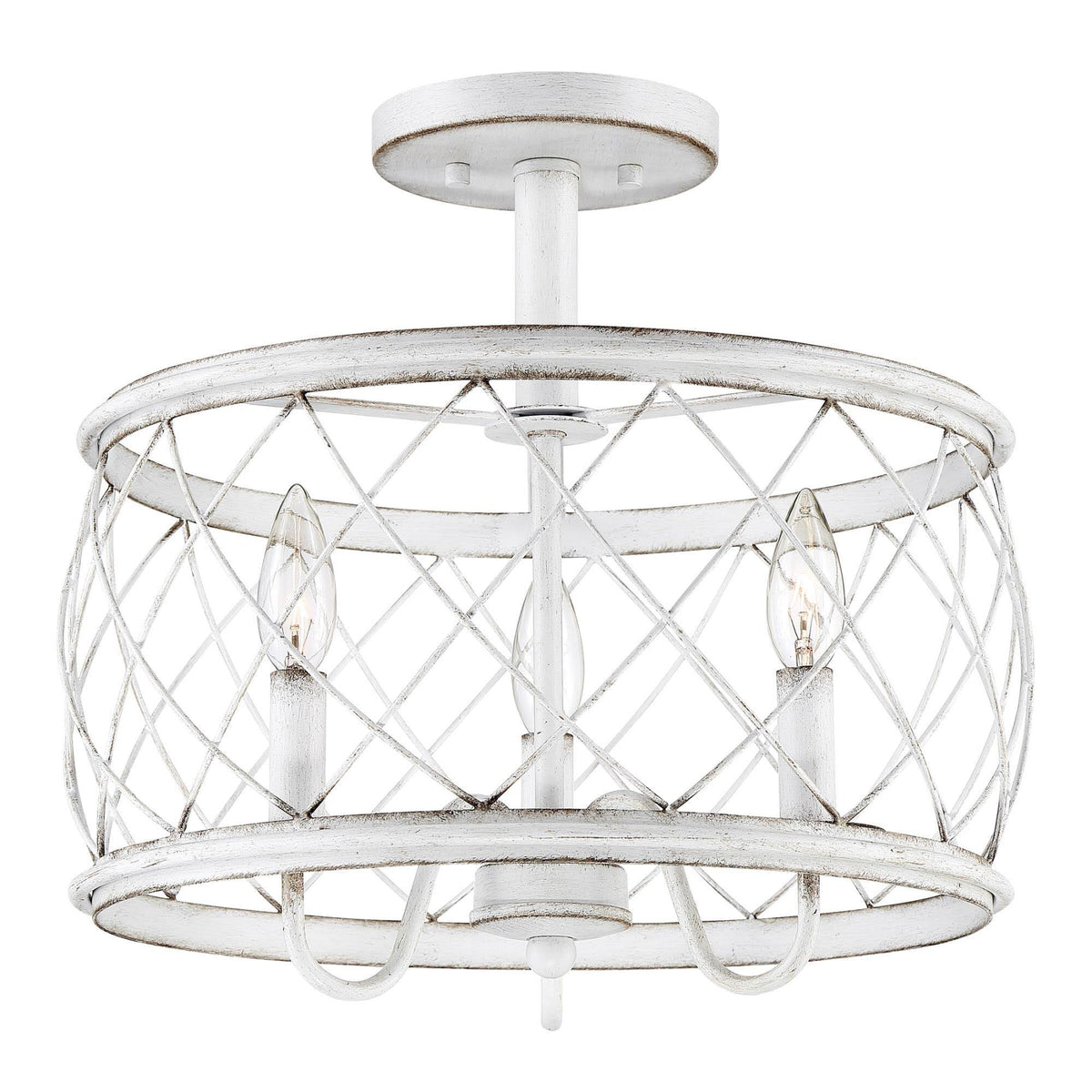 Antique White Semi Flush Mount Light L64691
