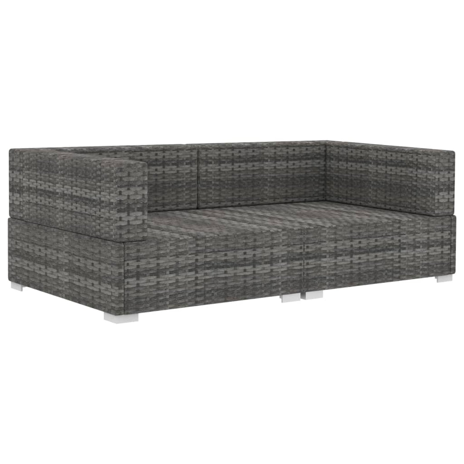 Set of 2 Gray Poly Rattan Corner Sofa with Cushions X545975