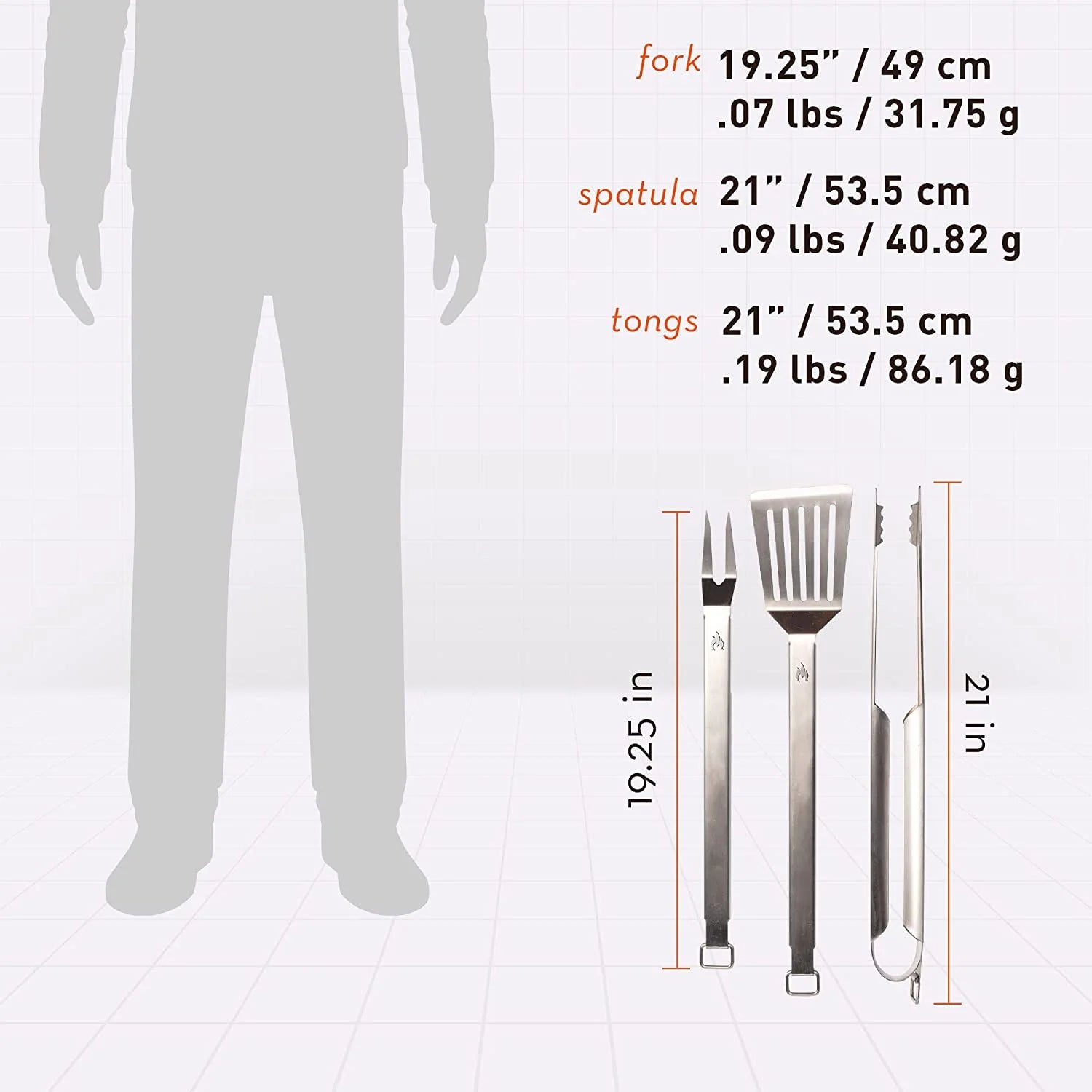 Stainless Steel BBQ Grill Tools 2 Piece Set N3635