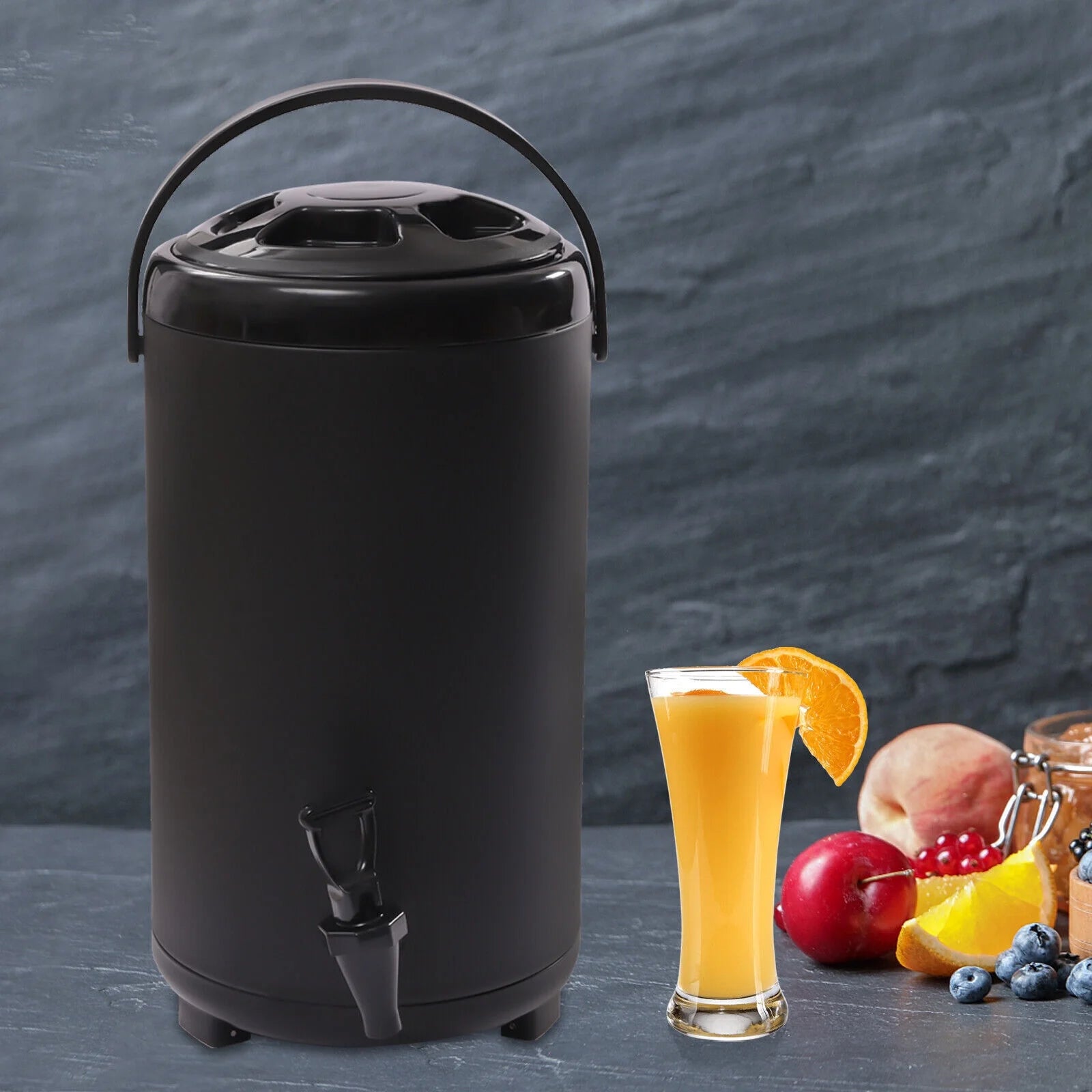 Black 2.3 Gallon Insulated Beverage Dispenser with Handles Q410065