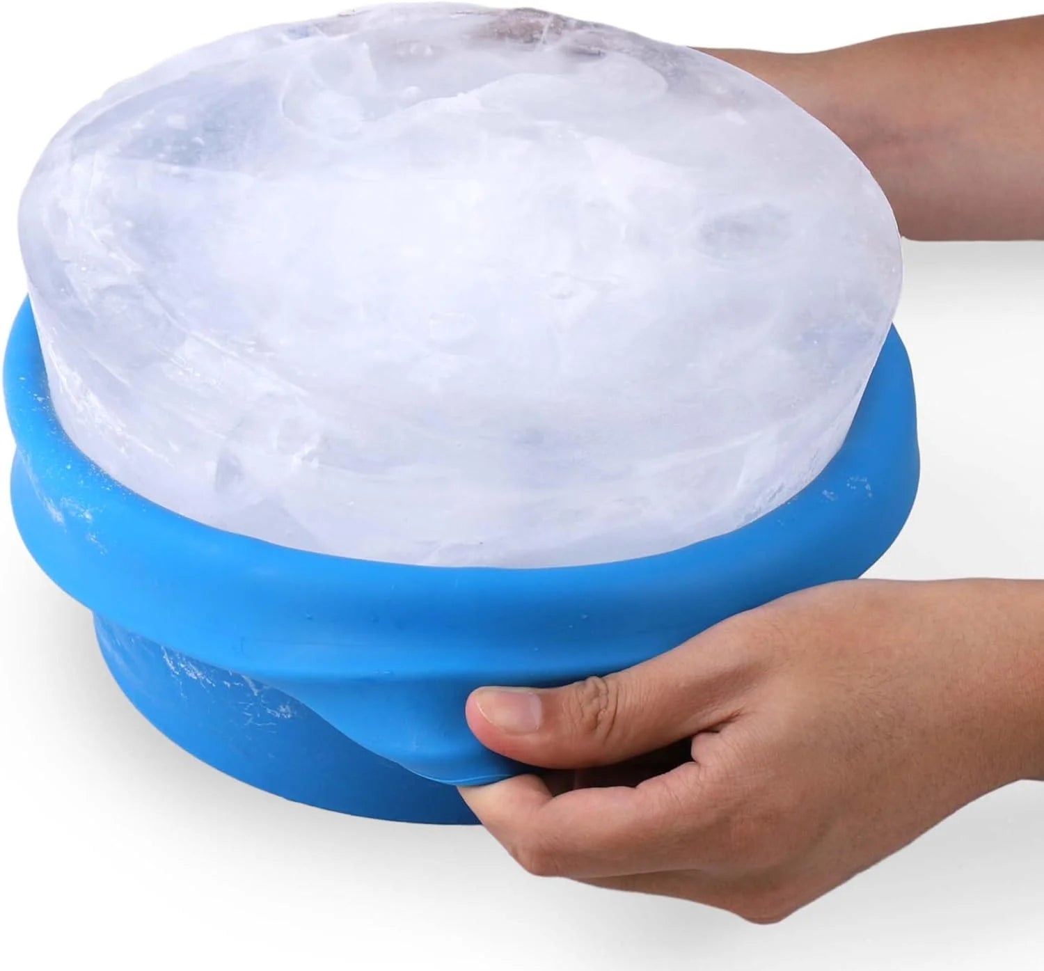 Large Round Silicone Ice Block Mold with Lid (Blue) R9332