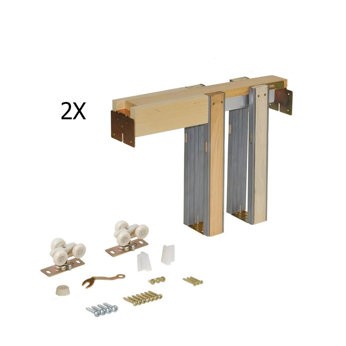 Sliding French Double Pocket Doors 36 x 96 inches White MDF Interior Doors C94819