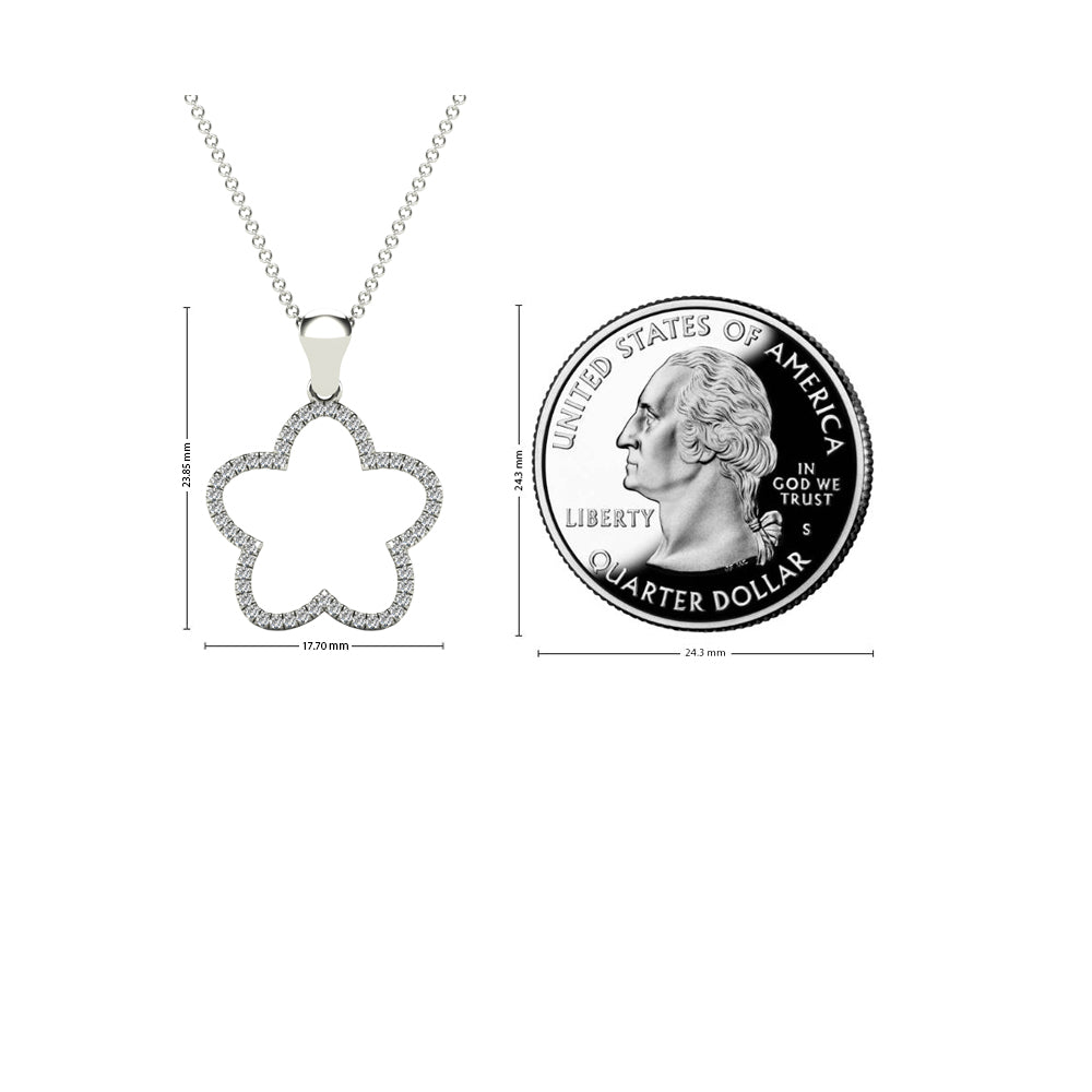 10K White Gold Diamond Clover Pendant Necklace Y135350