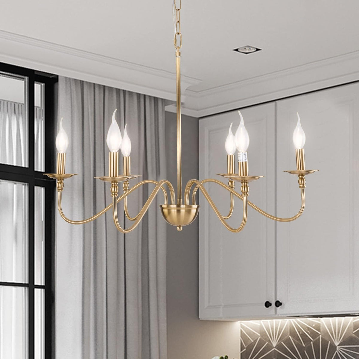 6-Lights Industrial Black Iron Pendant Light Fixture Chandelier B863