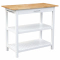 Natural/White Kitchen Island with Solid American Hardwood Top S6991