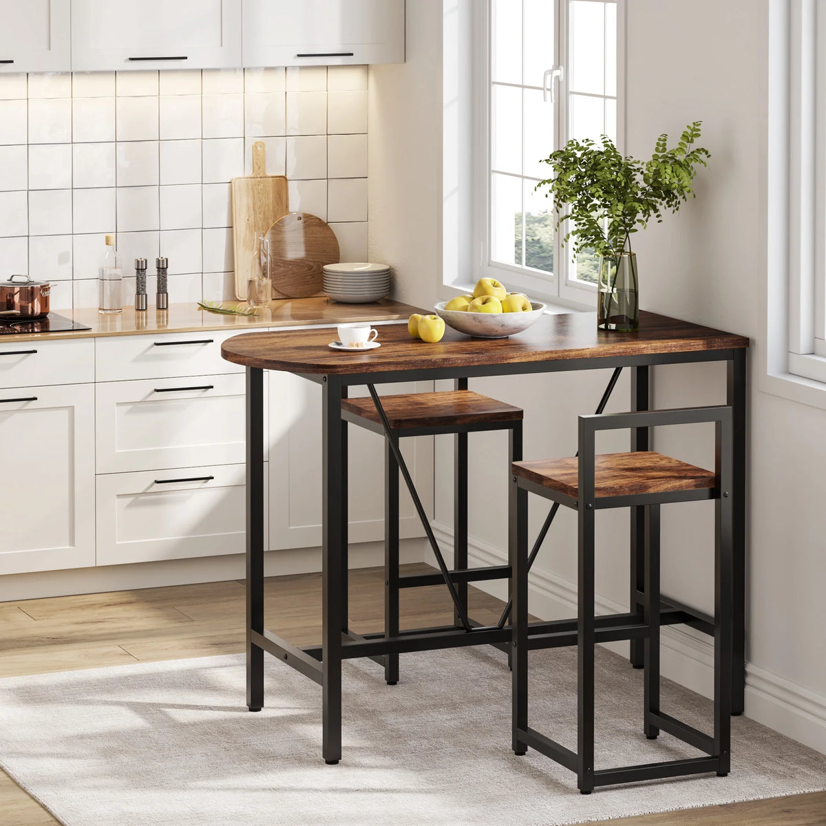 3-Piece Bar Table Set, 39.4 Marble White L1987