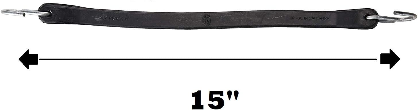 15" Rubber Bungee Cords with Hooks, Pack of 25 Q73145