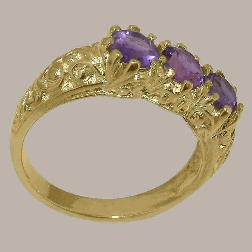 10k Yellow Gold Amethyst Womens Ring H258