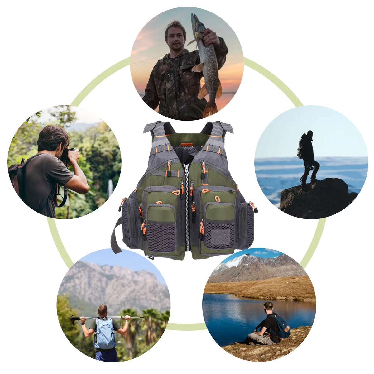 Fishing Vest Padded Waistcoat 209lb Floatation Device E493