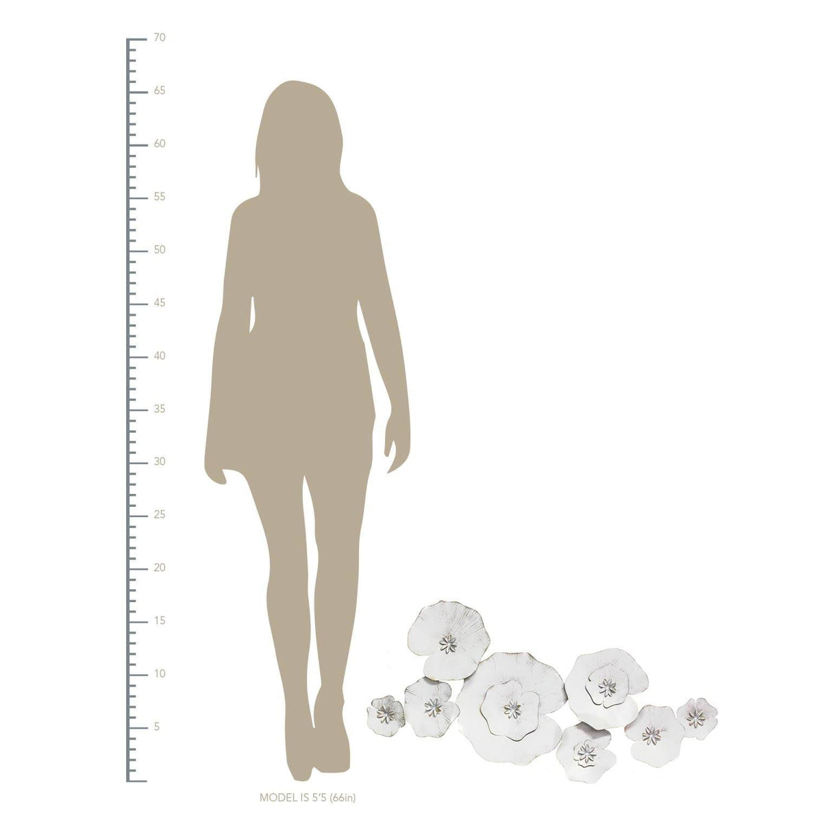 White Metal Lily Pad Wall Decor M712319