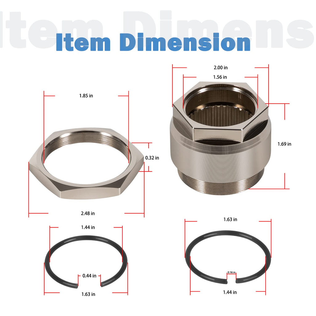 Rear Axle Lock nut Assembly with Jam Sleeve nut and Clips Pack of 2 O9981
