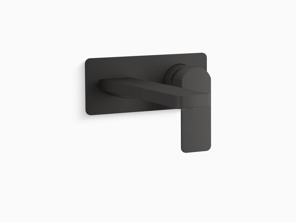 Matte Black Wall-Mount Single-Handle Bathroom Sink Faucet I304562