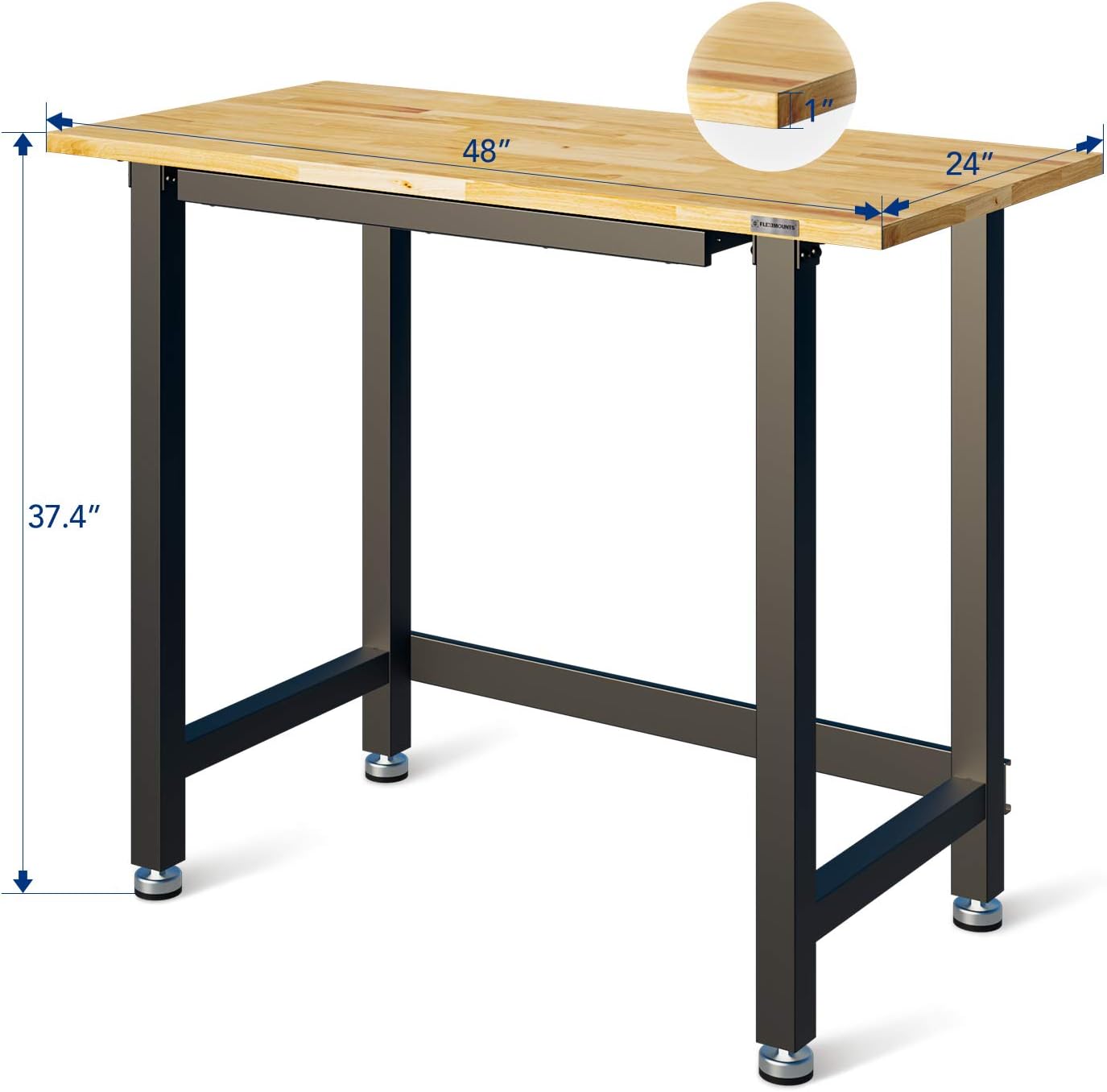 48 x 24 Rubber Wood Work Bench with Drawer L283496