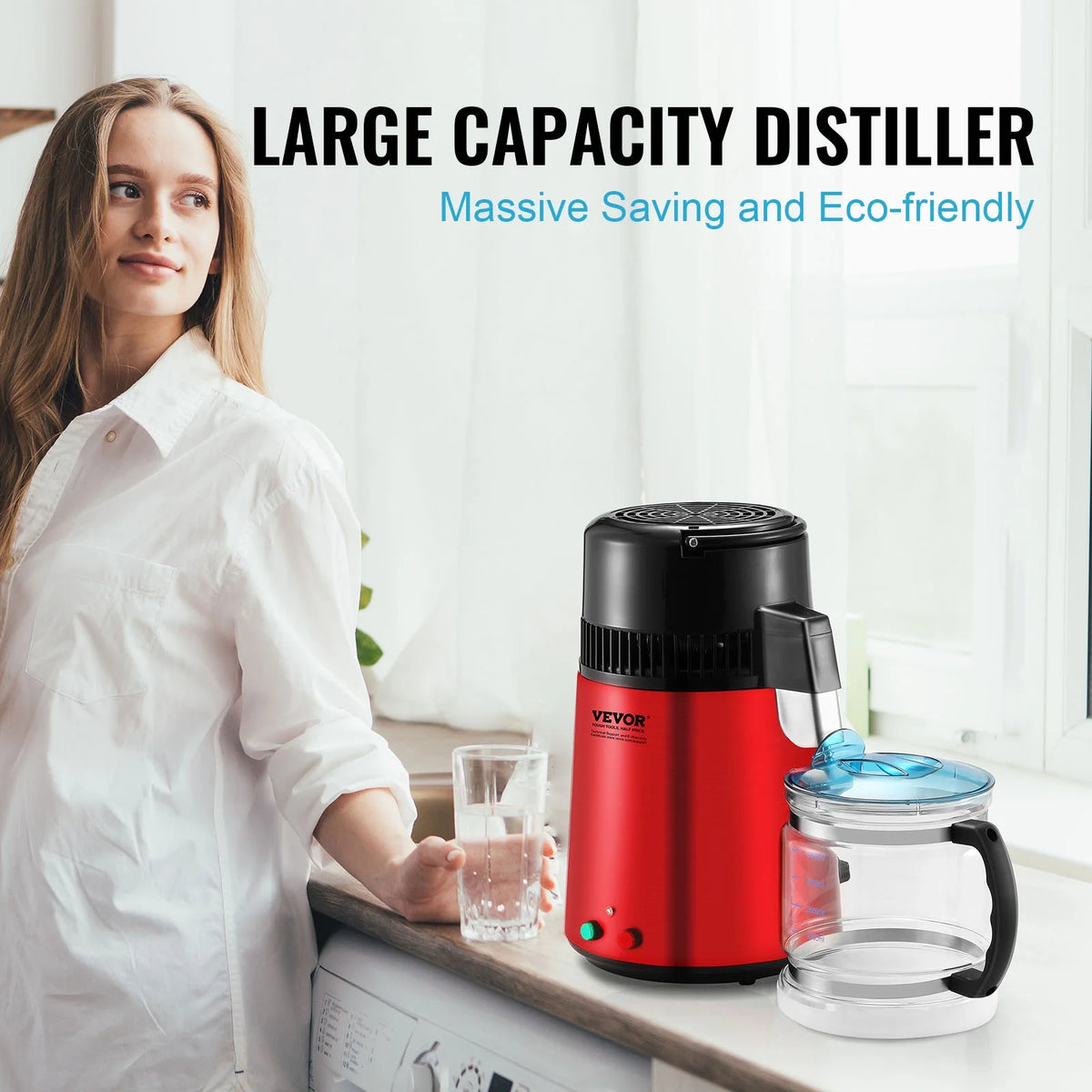 Red 4L Stainless Steel Water Distiller Z304