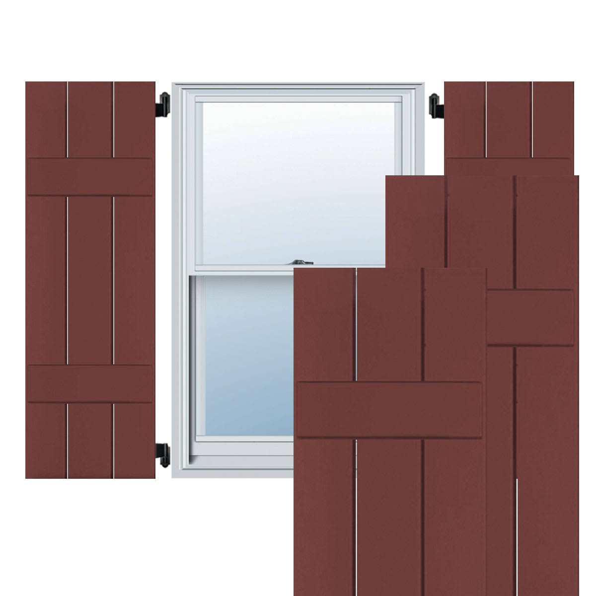 12x22W x 49x22H Real Wood Pine Board-n-Batten Shutters Q530