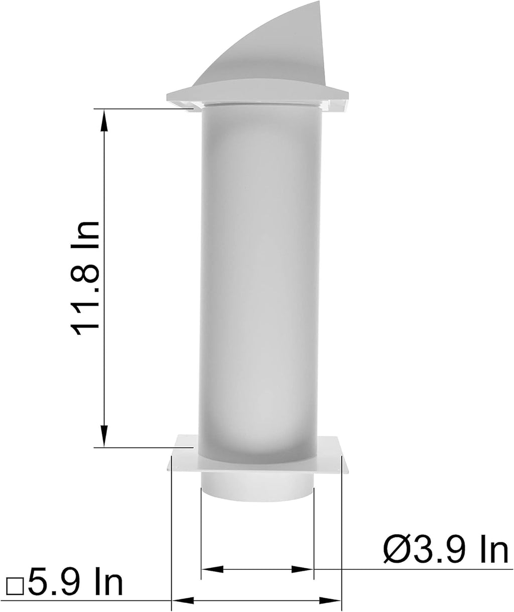 White Louvered Dryer Vent Hood with Pipe and Duct Connector, Pack of 2 S439