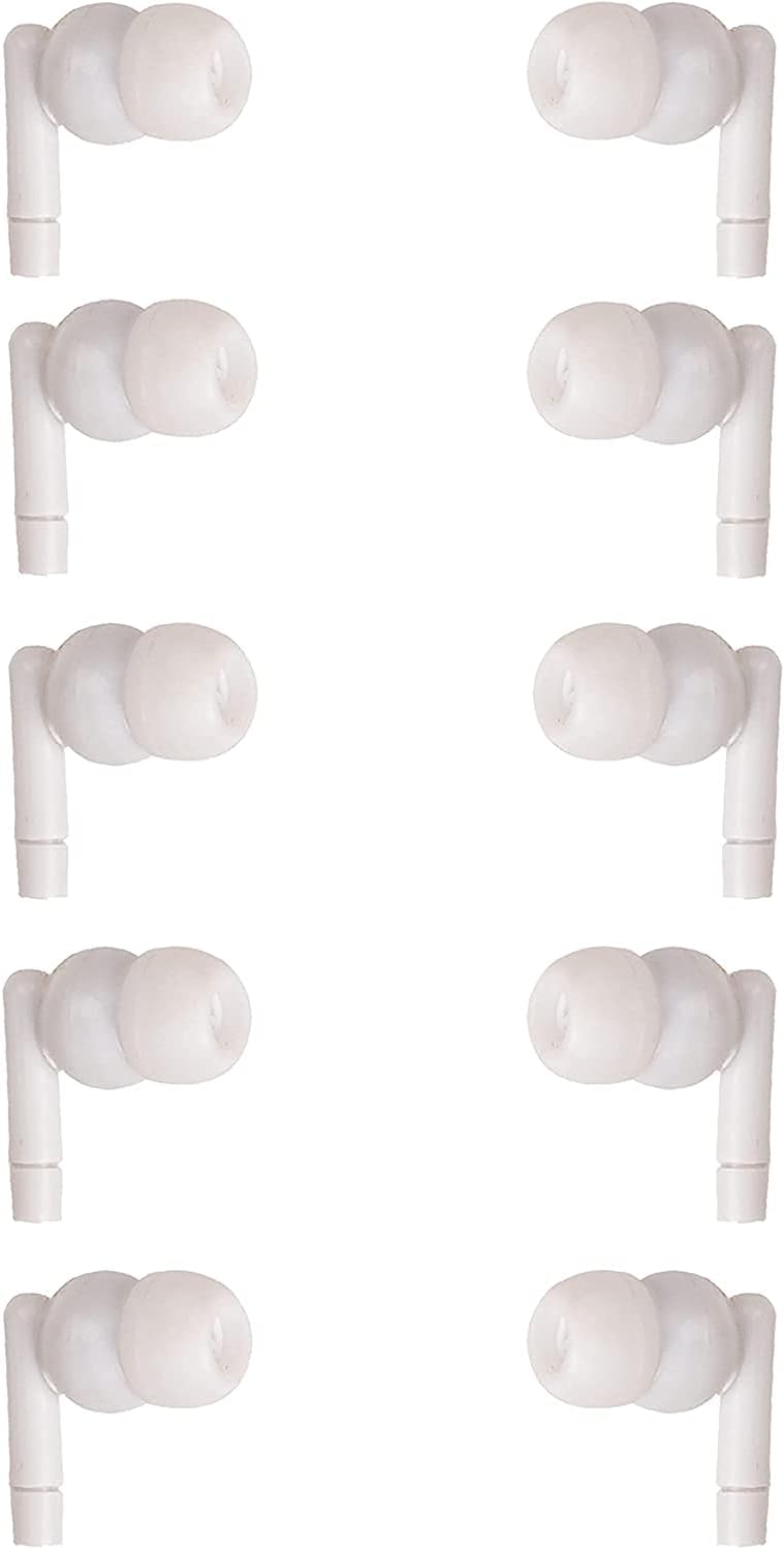 White Headphones 3.5mm Disposable Earbuds 50 Pack K380636