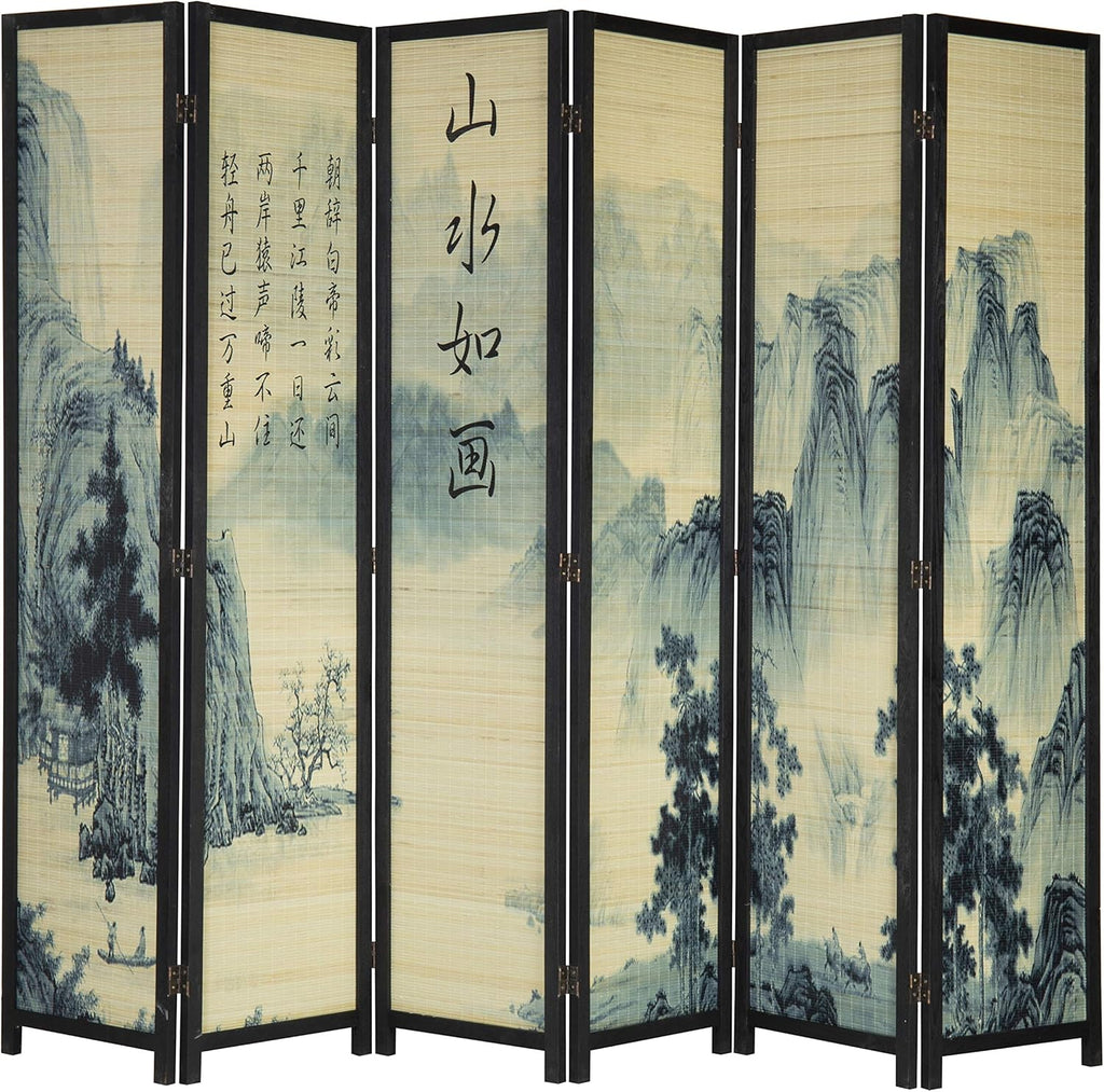 6-Panel Bamboo Freestanding Room Divider L3875