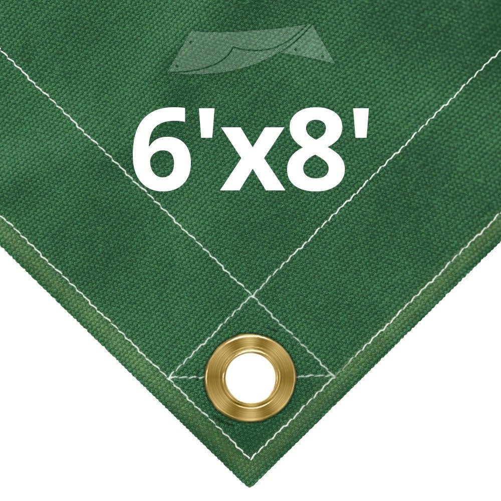 12 oz Green Canvas Tarps 6' x 8' W125826