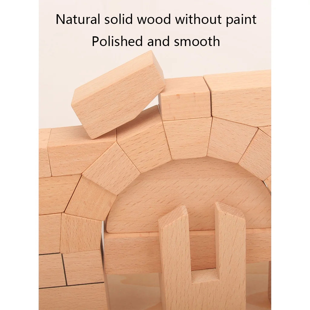 Roman Arch Bridge Stacking Building Block Wooden Stacking Block Game C206776