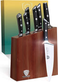8 Piece German HC Steel Knife Block Set with Acacia Wood Stand S378