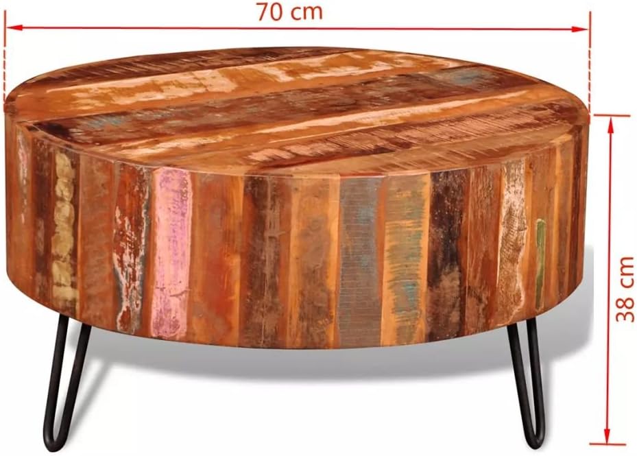Solid Reclaimed Wood Round Coffee Table H103
