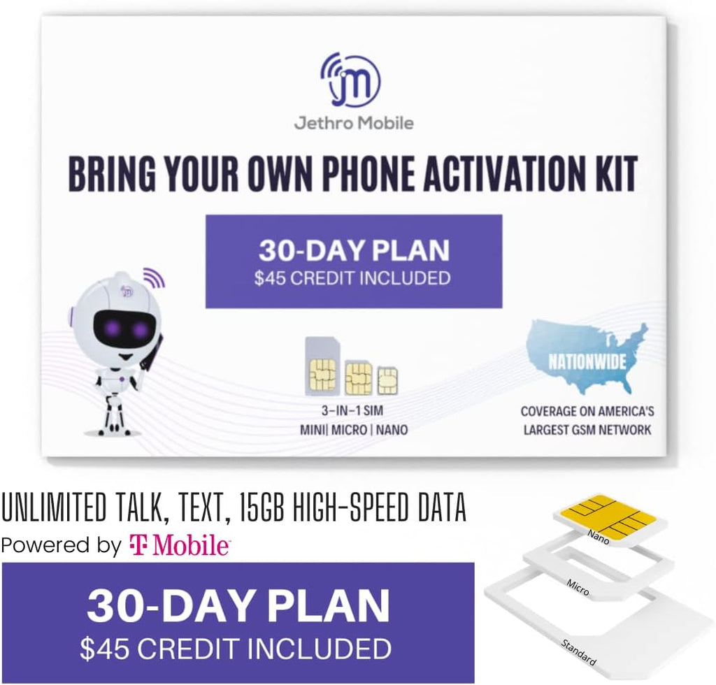 15GB 5G/4G LTE Data Unlimited Talk & Text 30 Days 3-in-1 GSM SIM Card Pack of 2 O5389