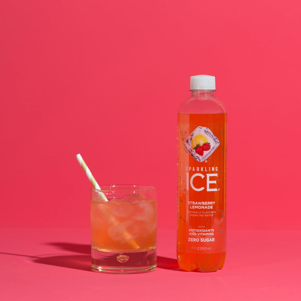 Strawberry Lemonade Sparkling Water 17 Fl Oz, Pack of 12 D195