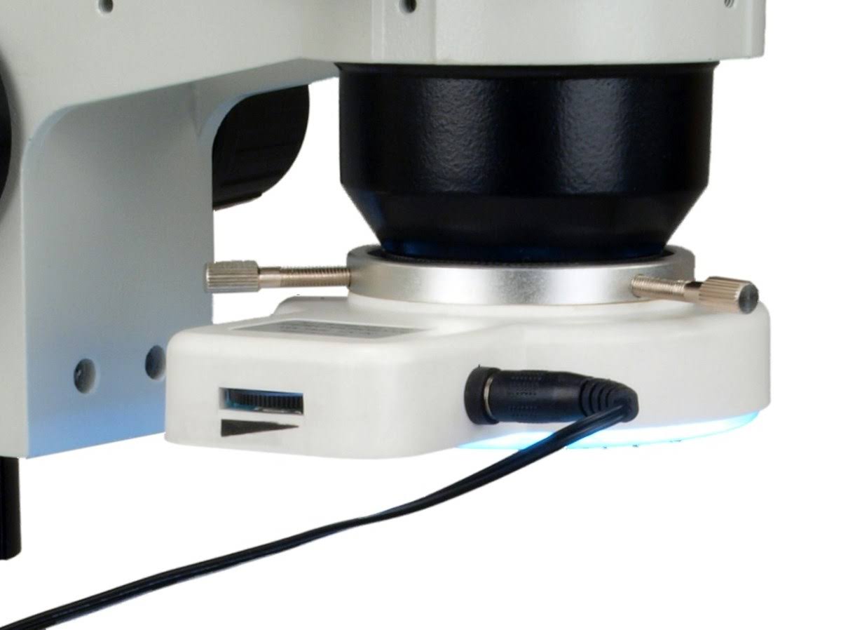Trinocular Zoom Stereo Microscope with 0.5X Auxiliary Lens and 56 LED Ring Light B24133