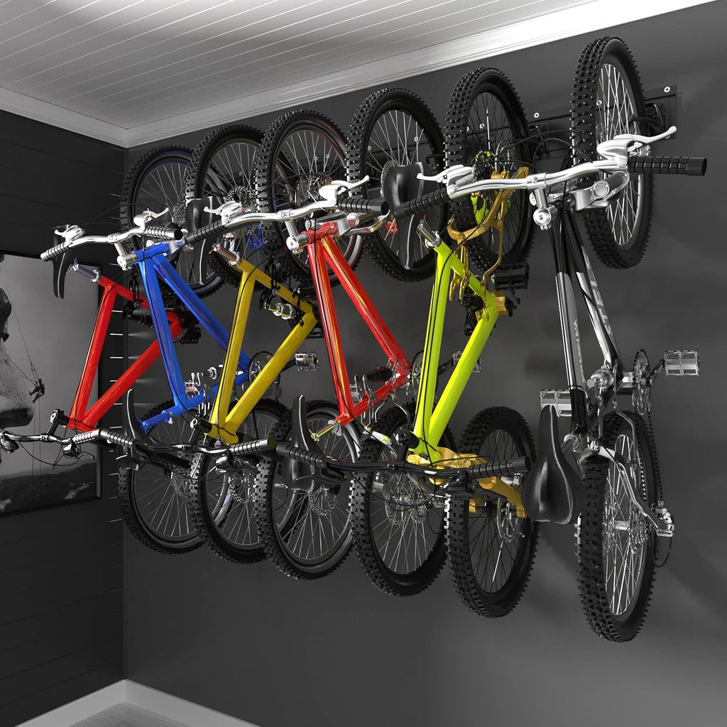 Wall Mount Bike Rack for 6 Bicycles with Adjustable Bike Hooks, Pack of 2 Q792120