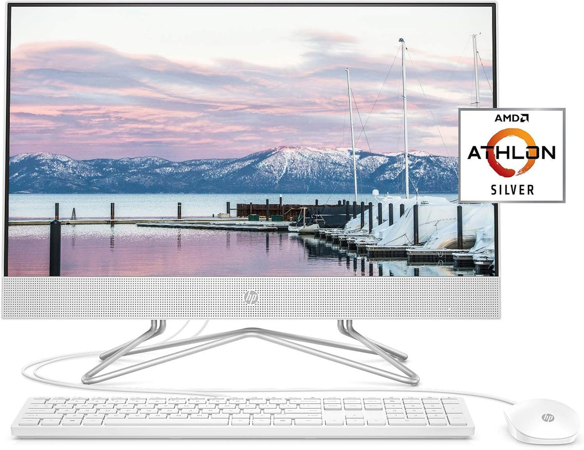 24-inch All-in-One Desktop Computer, AMD Athlon Silver 3050U, 8 GB RAM, 256 GB SSD, Windows 10 Home, White C386