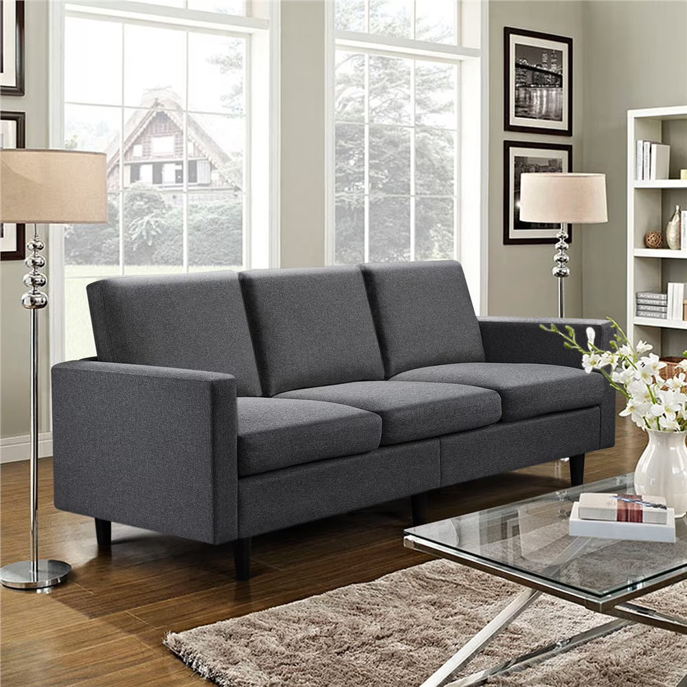 Gray Linen 3-Seater Sofa I281959