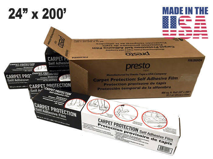 6 Rolls Carpet Protector Self Adhesive Plastic Protection Film 24x22 x 200 B1738