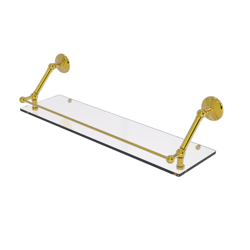 Polished Brass Floating Glass Shelf with Gallery Rail Y4303