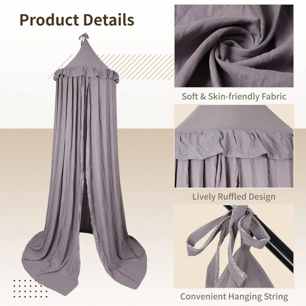Grey Hanging Frills Ceiling Canopy B631