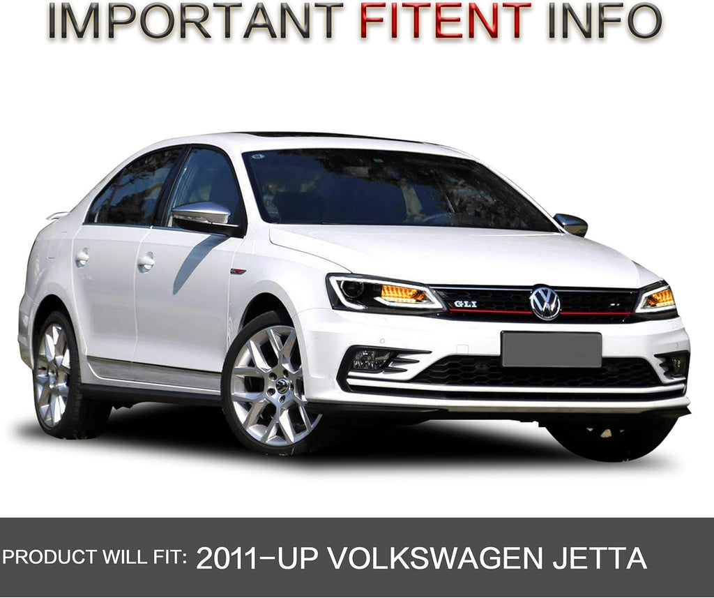 Headlight Assembly for Volkswagen JETTA 2012-2018 with DRL Sequential Turn Signal Full LED U78893
