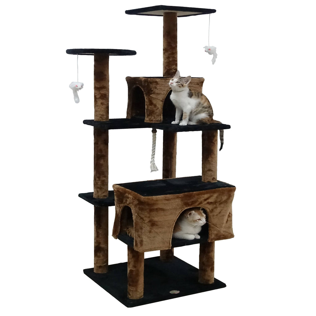 61-inch Cat Tree Beige Brown P207232