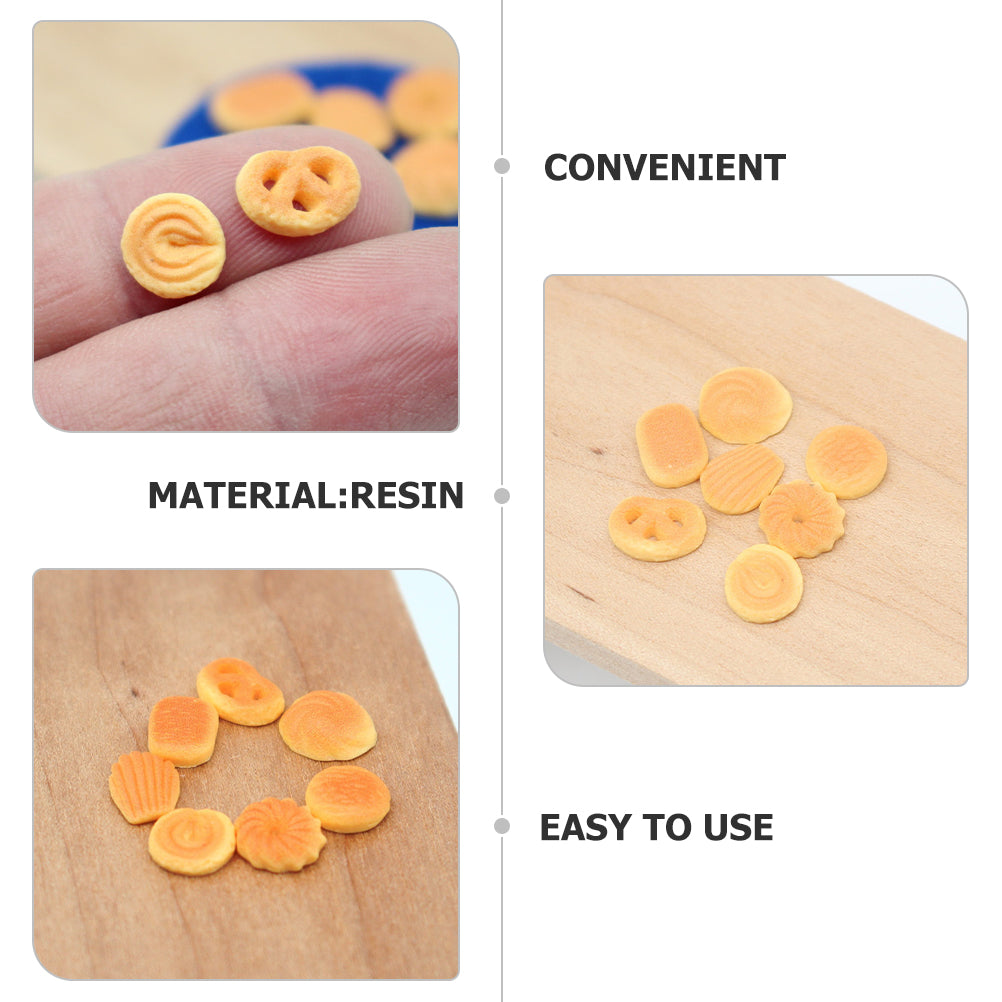 14 Pcs Dollhouse Mini Danish Cookies Decor Accessories V177