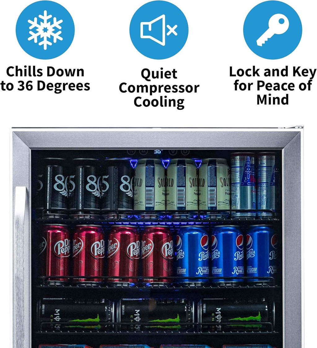 Stainless Steel Beverage Refrigerator with 177 Can Capacity N60213