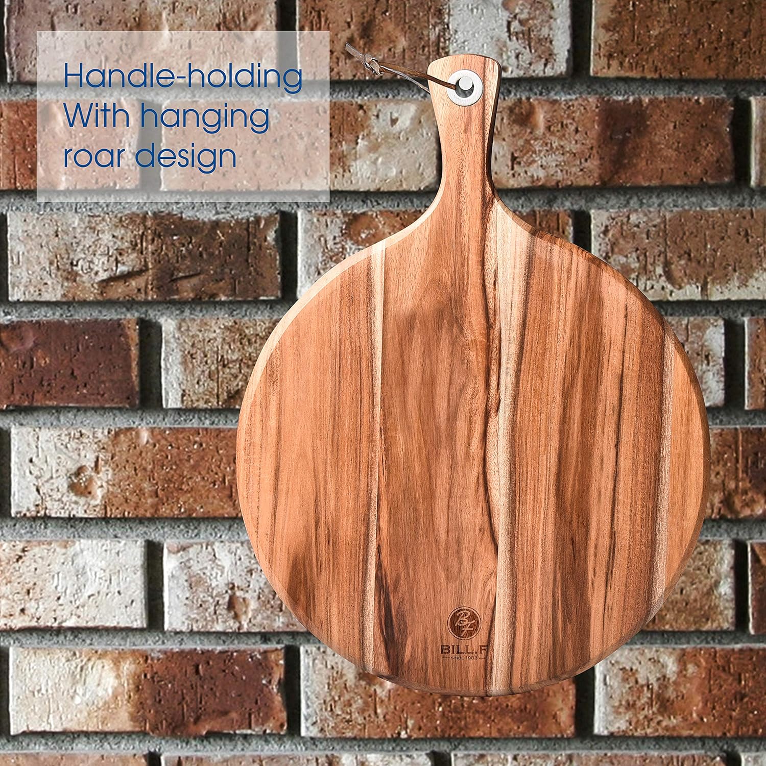 Acacia Wood Pizza Peel Cutting Board Cheese Paddle Board Bread and Crackers Platter with Handle 16 x 12 x 0.5 Inch Pack of 2 J8168