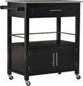 Granite Top Kitchen Cart, Black E7073