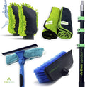 7-to-25 Foot Car Wash Kit with Extension Pole, Scrub Brush, Squeegee, Carwash Mitts, Microfiber Towels B69584