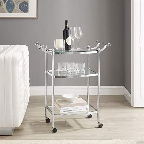 Chrome Metal Bar Cart Q304709
