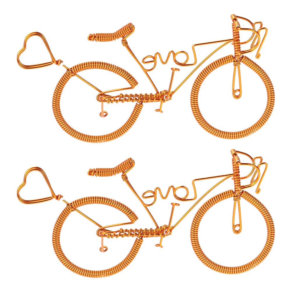 2pcs Metal Bike Model Figurines Home Ornaments U8250