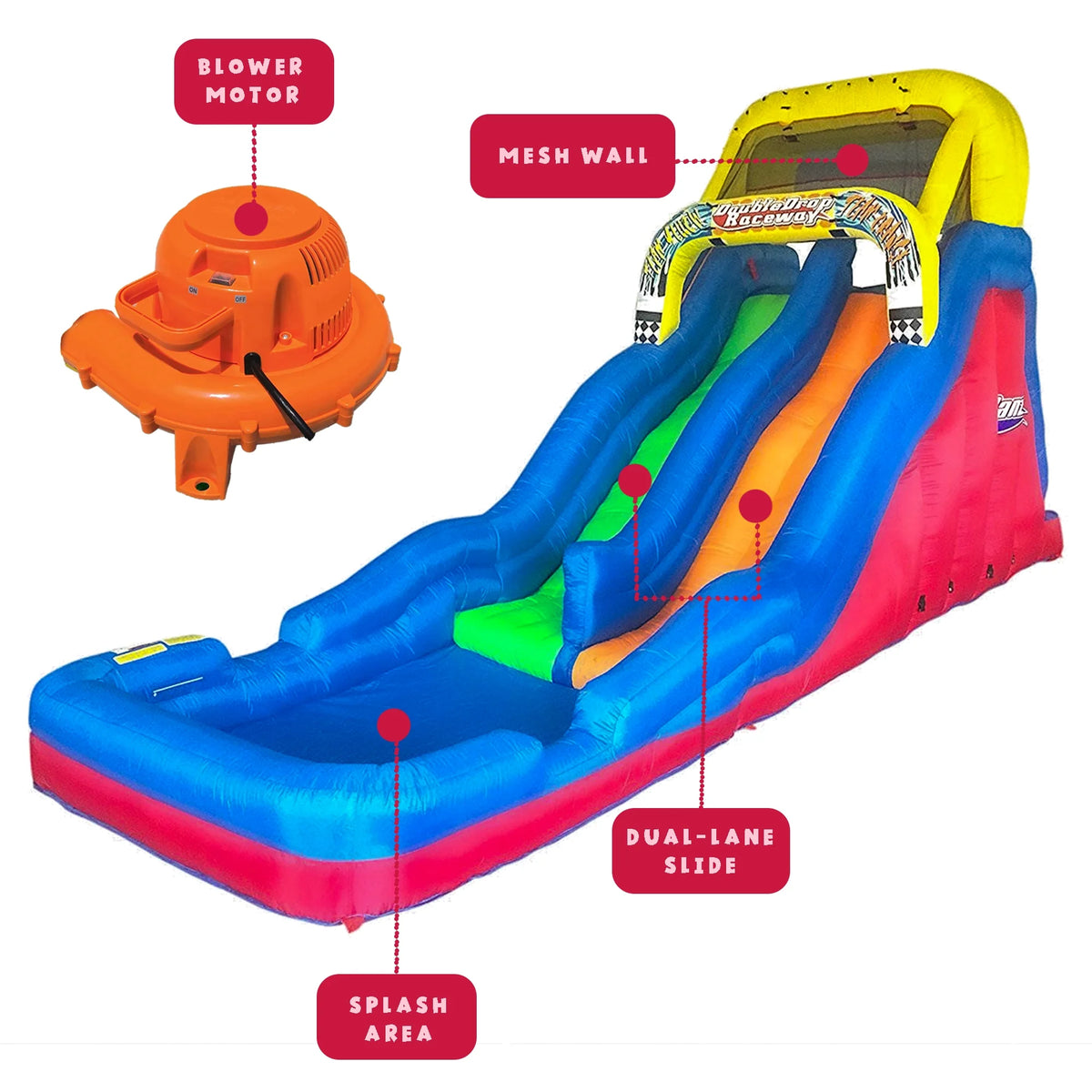 Double Drop 2 Lane Inflatable Water Slide J93407