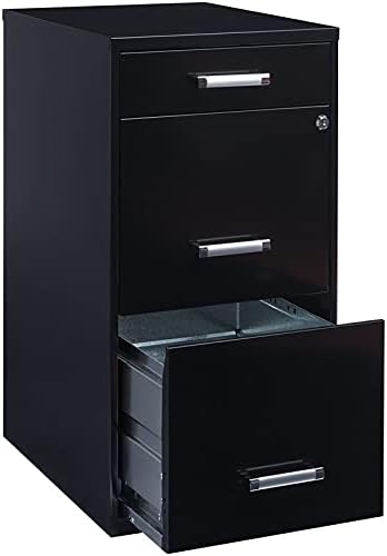 Black 3 Metal Organizer Pencil Drawer Vertical File Cabinet I339