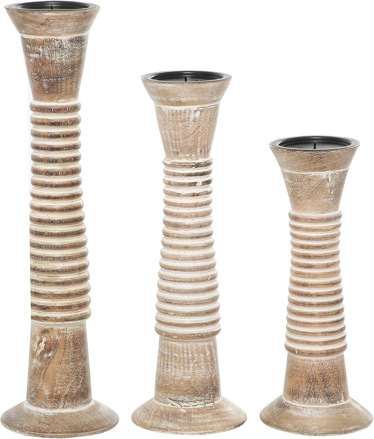 Brown Candle Holder S/3 S305