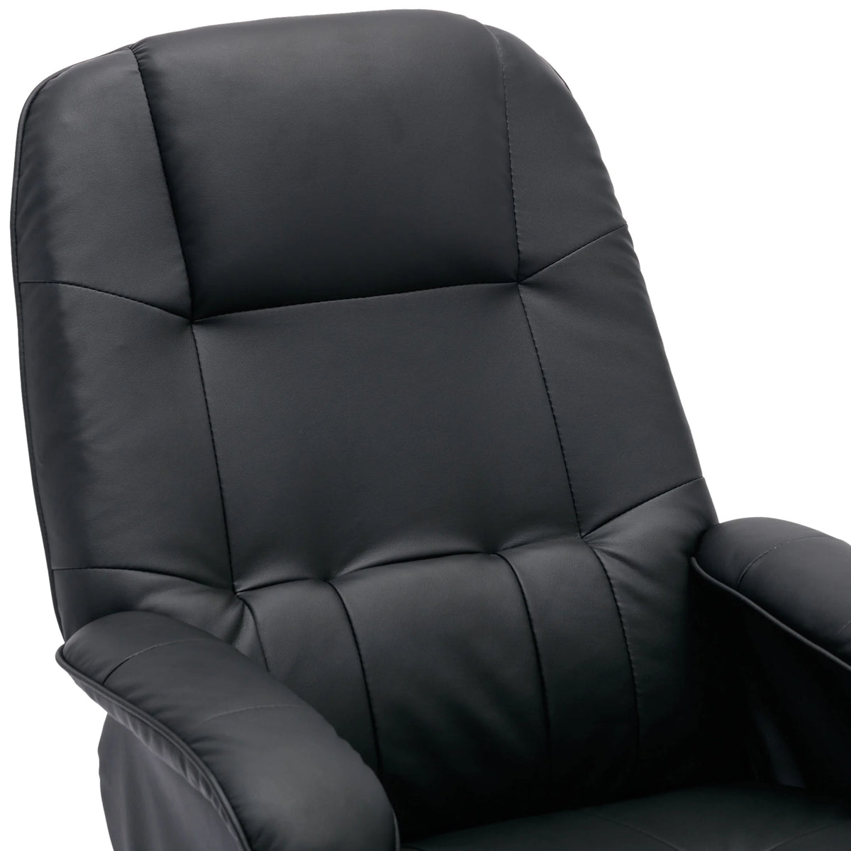 Beige Faux Leather Swivel Recliner Chair with Ottoman O16409
