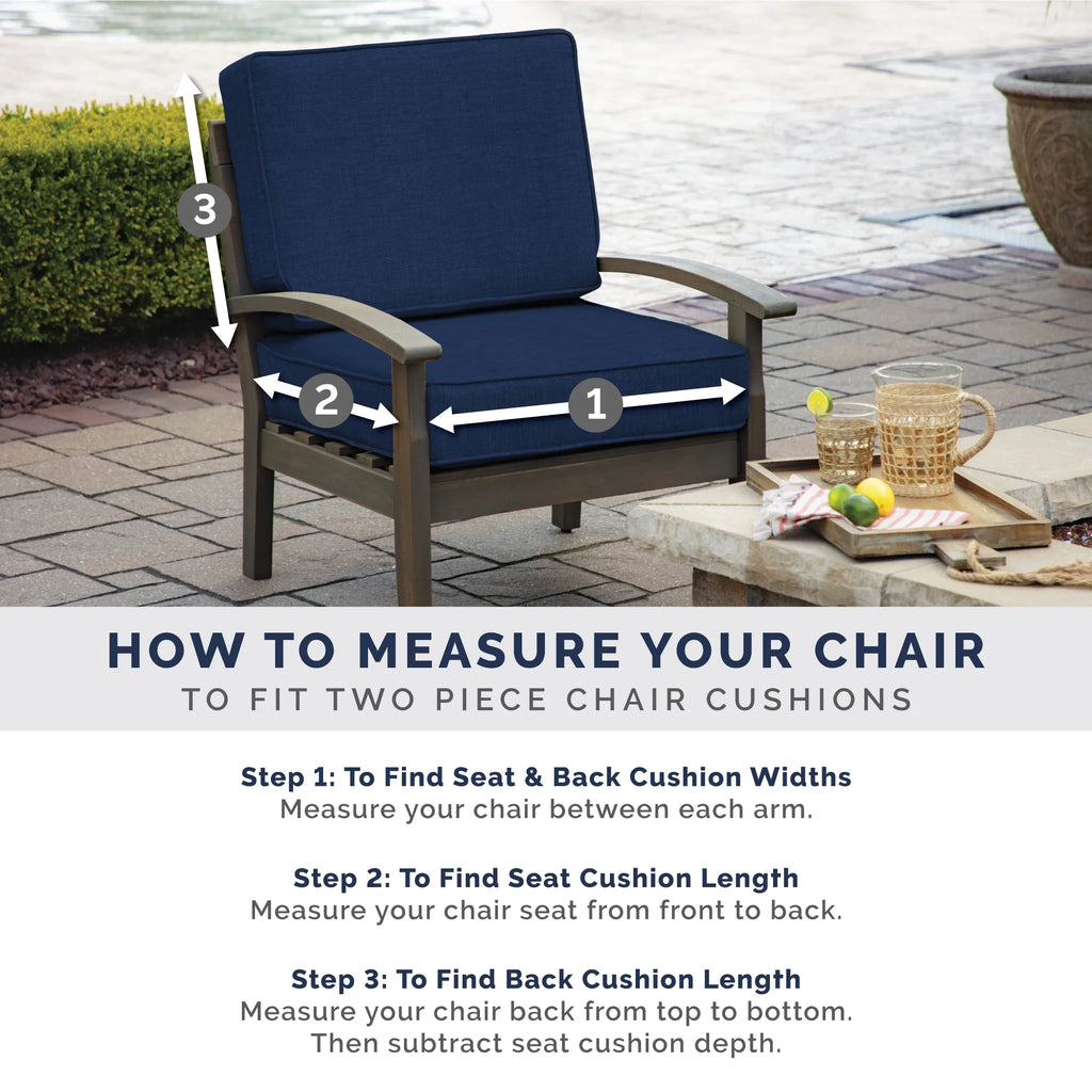 Outdoor Loveseat Cushion Set, 48 x 24, Water Repellent, Clark Blue T4689