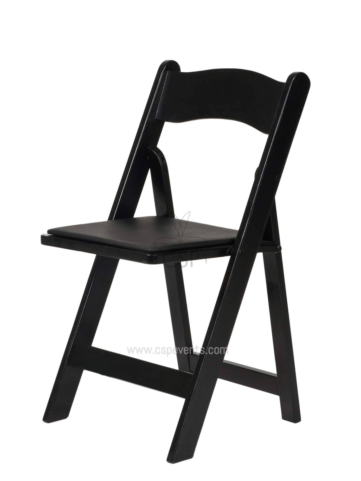 Black Padded Folding Chairs Y192655